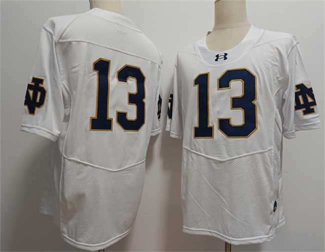 Men%27s Notre Dame Fighting Irish #13 Riley Leonard White 2024 F.U.S.E. Limited Stitched Jersey->ncaa youth->NCAA Jersey